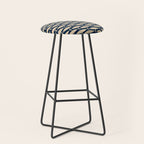Mid Century Modern Fish Minimalist Pattern in Mid Mod Navy Blue and Beige Stool Gallery Image 1