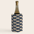 Mid Century Modern Fish Minimalist Pattern in Mid Mod Navy Blue and Beige Wine Chiller Gallery Image 2