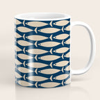 Mid Century Modern Fish Minimalist Pattern in Mid Mod Navy Blue and Beige Coffee Mug Gallery Image 1