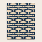 Mid Century Modern Fish Minimalist Pattern in Mid Mod Navy Blue and Beige Notebook Gallery Image 4