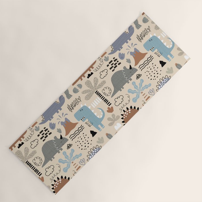Nursery Wall Art, Nursery Prints, Neutral Nursery Decor, Dinosaur Print Yoga Mat Gallery Image 1