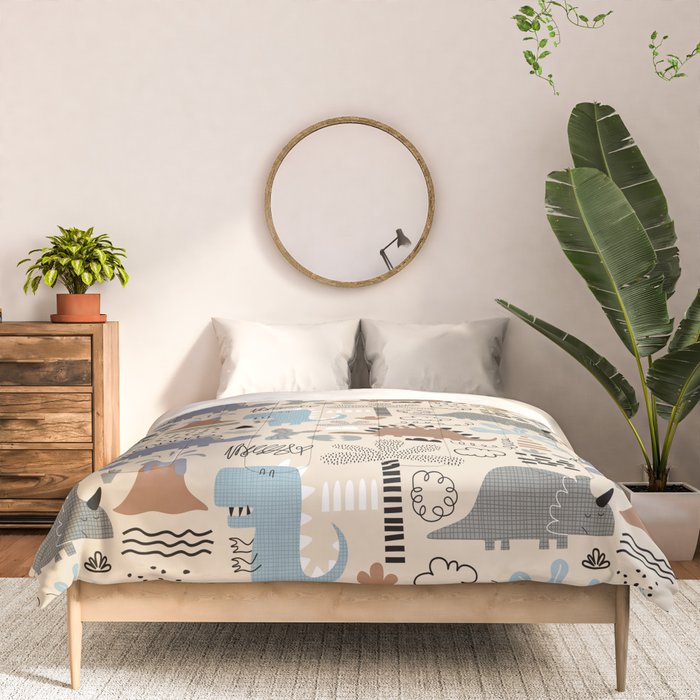 Nursery Wall Art, Nursery Prints, Neutral Nursery Decor, Dinosaur Print Comforter Gallery Image 3