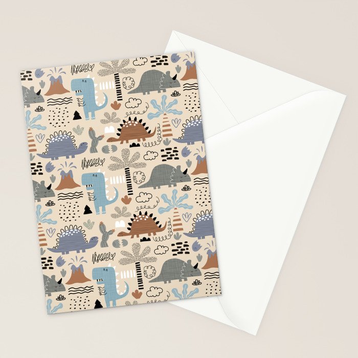 Nursery Wall Art, Nursery Prints, Neutral Nursery Decor, Dinosaur Print Stationery Card Gallery Image 2