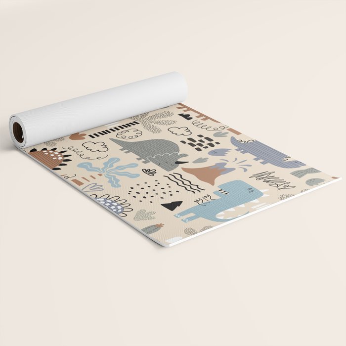 Nursery Wall Art, Nursery Prints, Neutral Nursery Decor, Dinosaur Print Yoga Mat Gallery Image 2