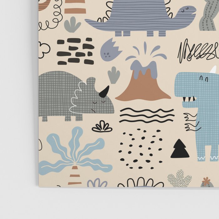 Nursery Wall Art, Nursery Prints, Neutral Nursery Decor, Dinosaur Print Poster Gallery Image 3