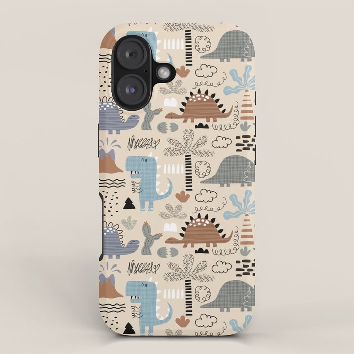 Nursery Wall Art, Nursery Prints, Neutral Nursery Decor, Dinosaur Print iPhone Case Gallery Image 1