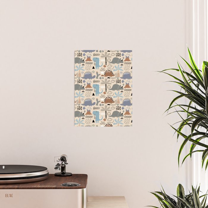 Nursery Wall Art, Nursery Prints, Neutral Nursery Decor, Dinosaur Print Poster Gallery Image 2