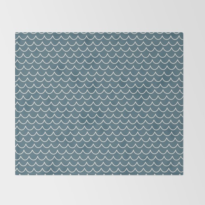 Ocean Waves . Surf Blue Throw Blanket Gallery Image 2