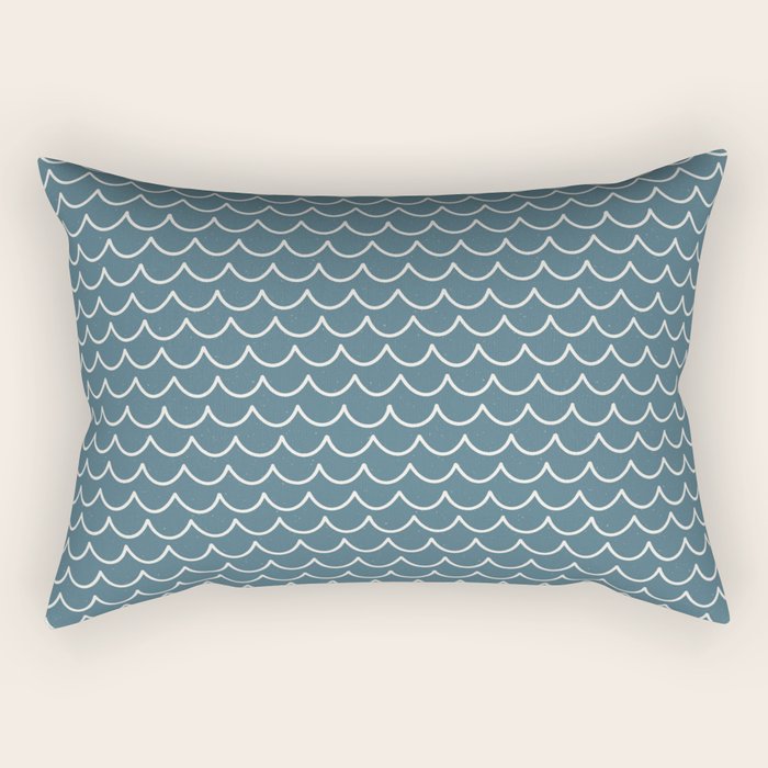 Ocean Waves . Surf Blue Rectangular Pillow Gallery Image 1