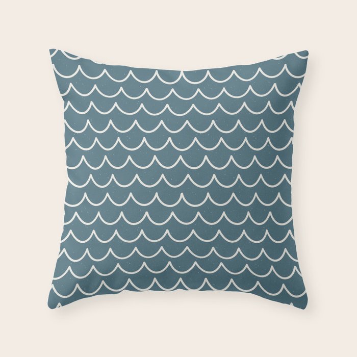 Ocean Waves . Surf Blue Throw Pillow Gallery Image 6