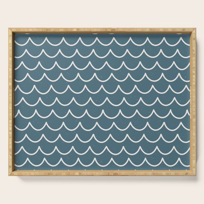 Ocean Waves . Surf Blue Serving Tray Gallery Image 1