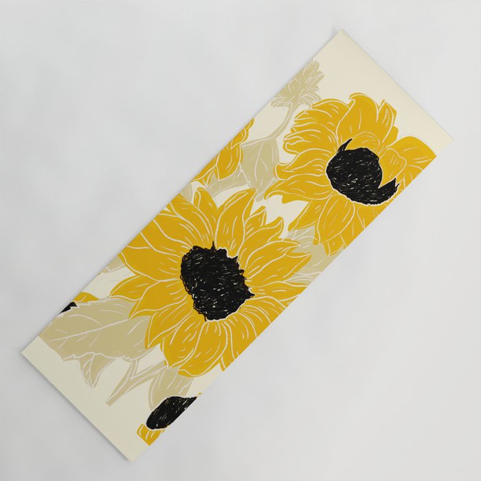 Minimalist Sunflowers Yoga Mat Gallery Image 1
