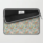 Blue Easter Bunny and Chick Floral Laptop Sleeve Gallery Image 2