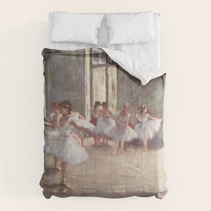 Ballet Rehearsal 1873 By Edgar Degas Reproduction by the Famous French Painter Dance Class Scene Comforter Gallery Image 1