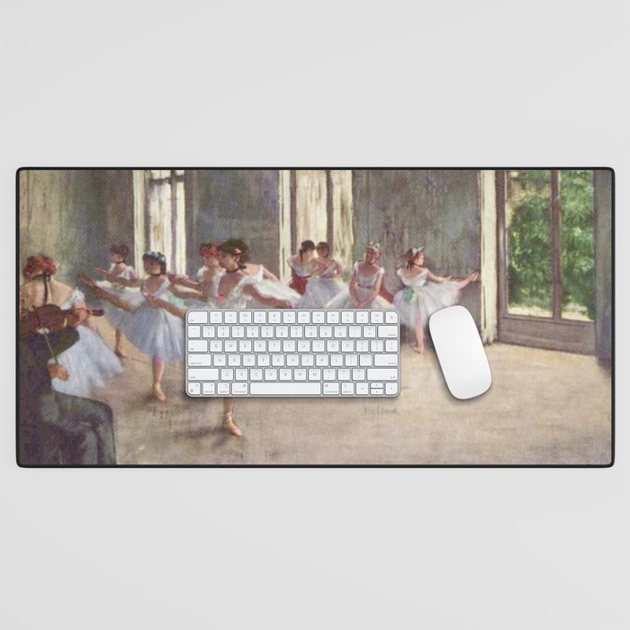Ballet Rehearsal 1873 By Edgar Degas Reproduction by the Famous French Painter Dance Class Scene Desk Mat Gallery Image 1