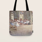 Ballet Rehearsal 1873 By Edgar Degas Reproduction by the Famous French Painter Dance Class Scene Tote Bag Gallery Image 1