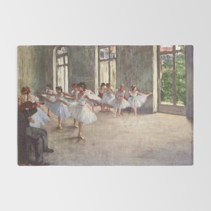 Ballet Rehearsal 1873 By Edgar Degas Reproduction by the Famous French Painter Dance Class Scene Rug Gallery Image 2