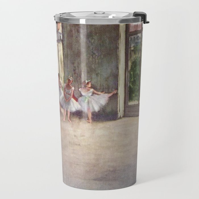 Ballet Rehearsal 1873 By Edgar Degas Reproduction by the Famous French Painter Dance Class Scene Travel Mug Gallery Image 2
