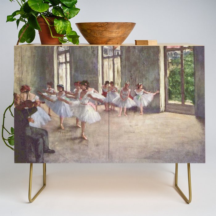 Ballet Rehearsal 1873 By Edgar Degas Reproduction by the Famous French Painter Dance Class Scene Credenza Gallery Image 1