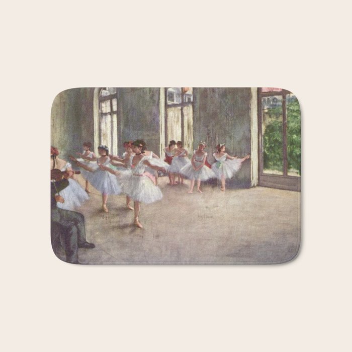 Ballet Rehearsal 1873 By Edgar Degas Reproduction by the Famous French Painter Dance Class Scene Bath Mat Gallery Image 1