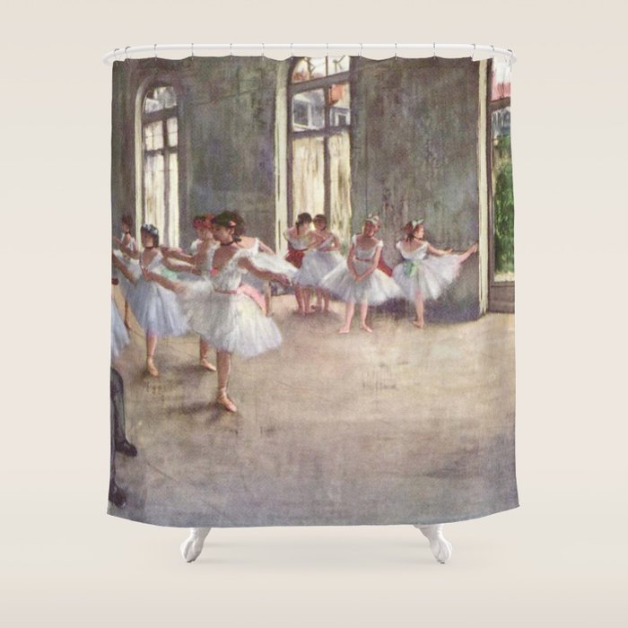 Ballet Rehearsal 1873 By Edgar Degas Reproduction by the Famous French Painter Dance Class Scene Shower Curtain Gallery Image 1