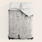 Surfer and Shore - Aerial Ocean Fine Art Print Duvet Cover Gallery Image 6