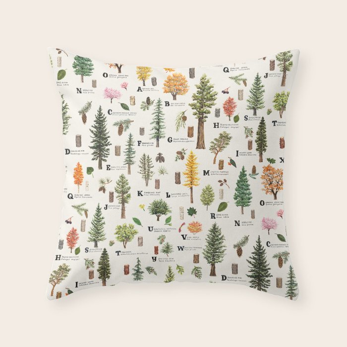 Trees of the Pacific Northwest Throw Pillow Gallery Image 6