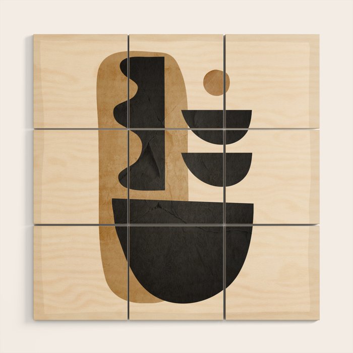 Modern Abstract Minimal Shapes 218 Wood Wall Art Gallery Image 1