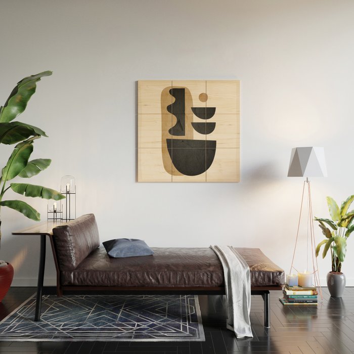 Modern Abstract Minimal Shapes 218 Wood Wall Art Gallery Image 2