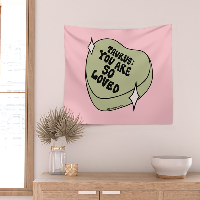 Taurus Conversation Heart Wall Tapestry Gallery Image 2