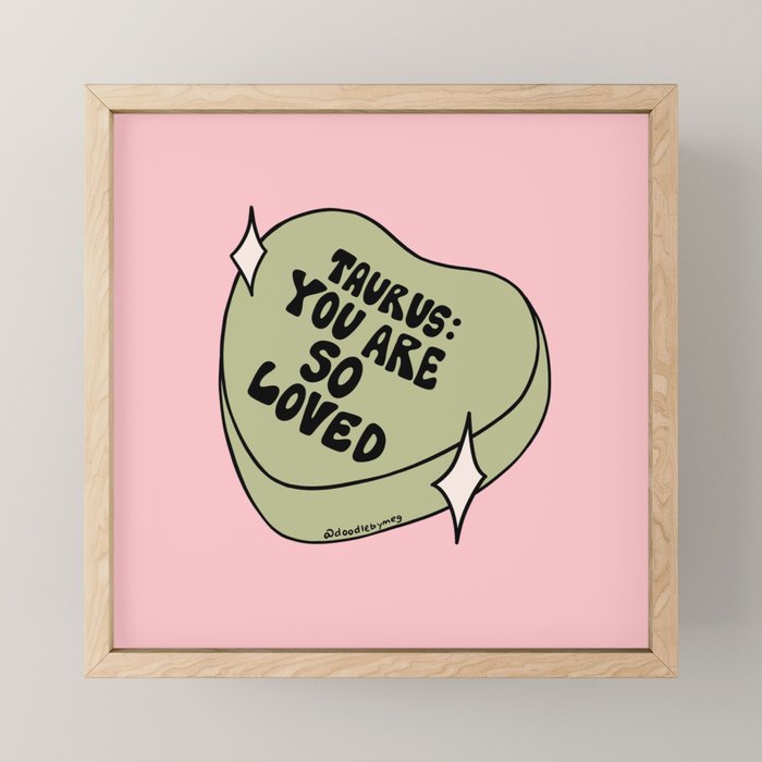 Taurus Conversation Heart Mini Art Print Gallery Image 1