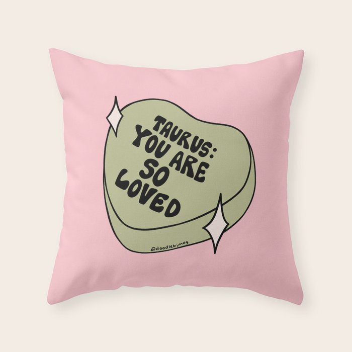 Taurus Conversation Heart Throw Pillow Gallery Image 6