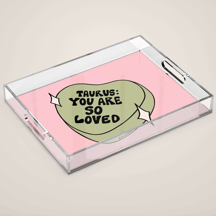 Taurus Conversation Heart Acrylic Tray Gallery Image 1