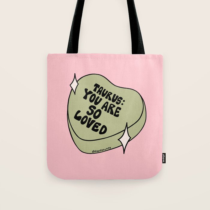 Taurus Conversation Heart Tote Bag Gallery Image 1