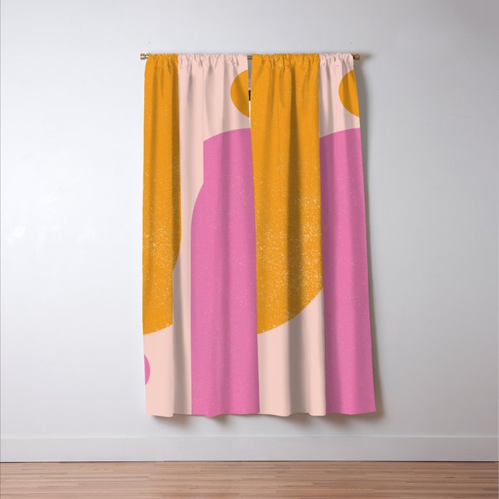 Arches in Peachy Orange and Pink - Summertime Window Curtain Gallery Image 3