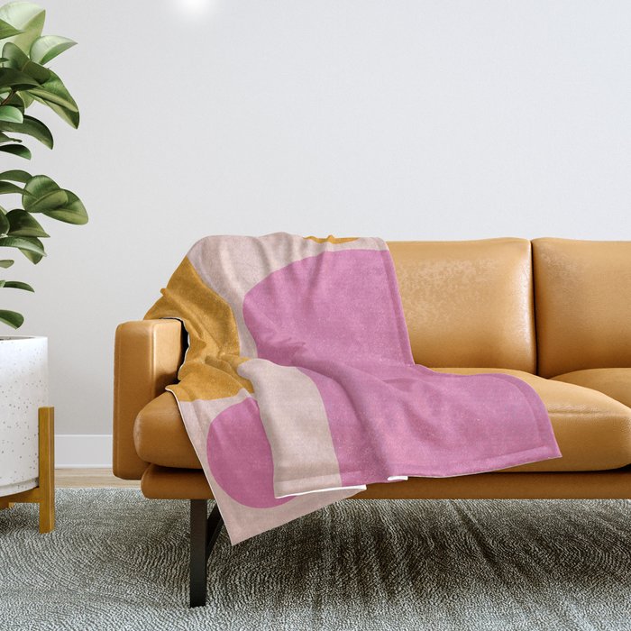 Arches in Peachy Orange and Pink - Summertime Throw Blanket Gallery Image 1