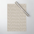 Boho Prints, Raindrops, Beige, Minimalism, Abstract Art Wrapping Paper Gallery Image 1
