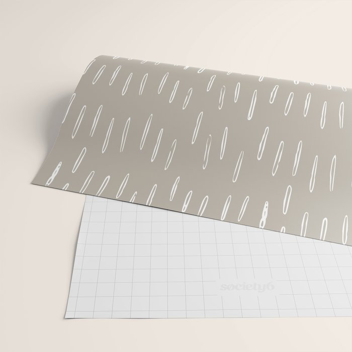 Boho Prints, Raindrops, Beige, Minimalism, Abstract Art Wrapping Paper Gallery Image 2