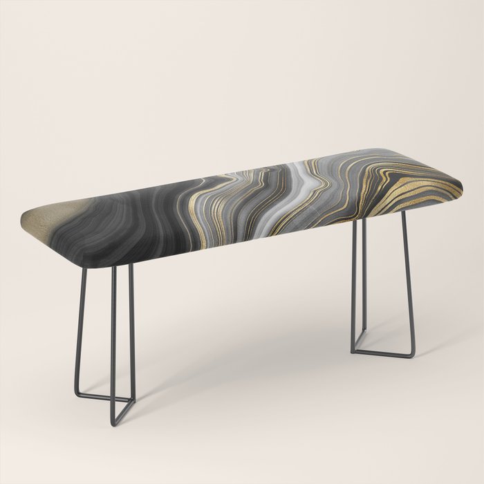 Black & Gold Agate Stone Bench Gallery Image 1