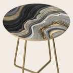Black & Gold Agate Stone Side Table Gallery Image 2