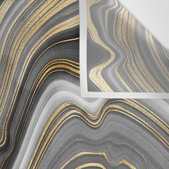 Black & Gold Agate Stone Wall Tapestry Gallery Image 3