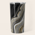 Black & Gold Agate Stone Travel Mug Gallery Image 1
