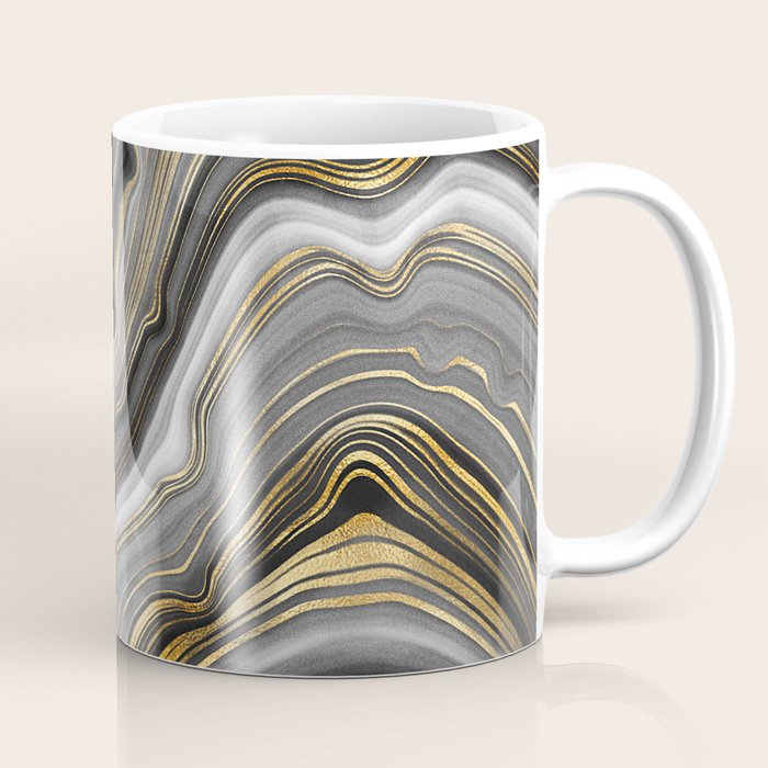 Black & Gold Agate Stone Coffee Mug Gallery Image 1