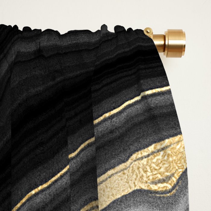 Black & Gold Agate Stone Window Curtain Gallery Image 2