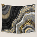 Black & Gold Agate Stone Wall Tapestry Gallery Image 4