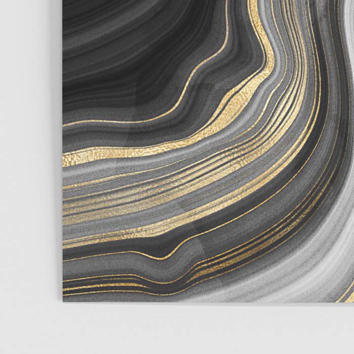 Black & Gold Agate Stone Poster Gallery Image 3
