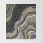 Black & Gold Agate Stone Throw Blanket Gallery Image 2