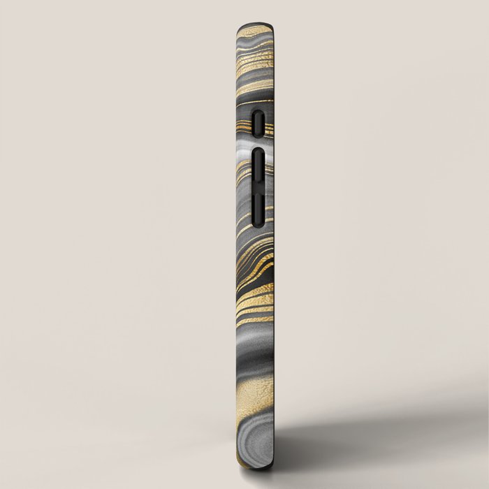 Black & Gold Agate Stone iPhone Case Gallery Image 2