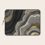 Black & Gold Agate Stone Laptop Sleeve Gallery Image 1
