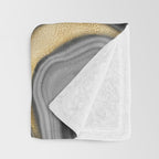 Black & Gold Agate Stone Throw Blanket Gallery Image 3